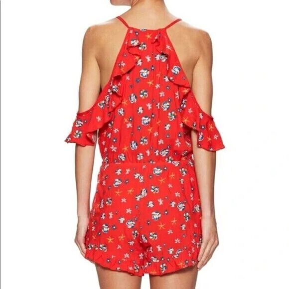 Winston White Red floral cold shoulder Romio Romper size small - Picture 4 of 10